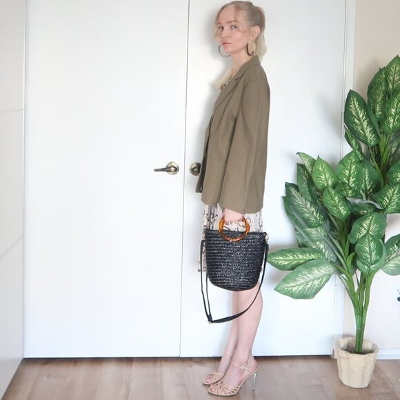 Beyond Vintage Single-breasted Linen Blend Blazer - Picture 13 of 15